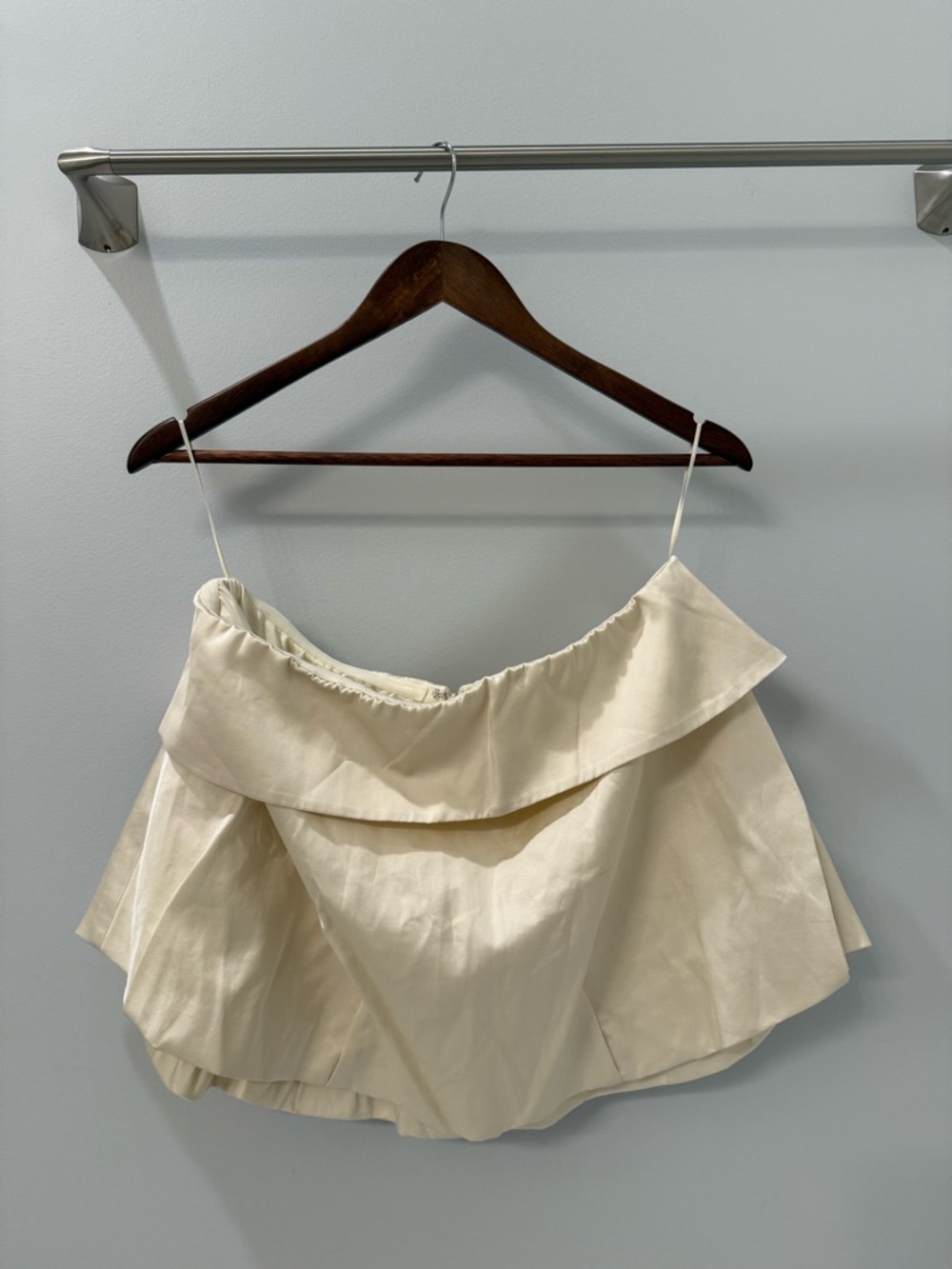 Strapless Ruffle Peplum Top - Cream - Picture 4 of 5